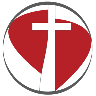 Logomarca do Apostolado da Oração: uma cruz branca sobre um coração vermelho, dentro de um círculo.